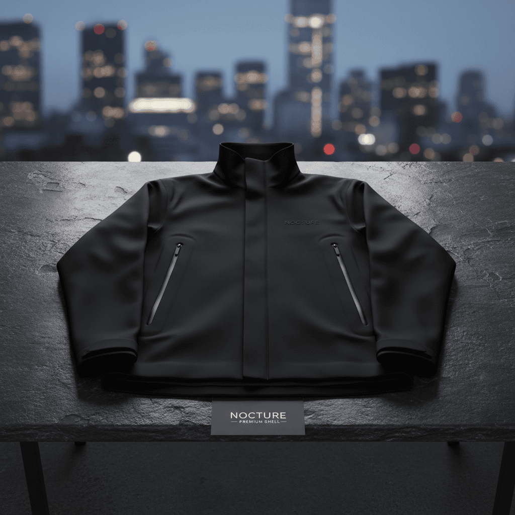 Nocturne Shell Jacket - Weather-resistant matte shell with concealed seams